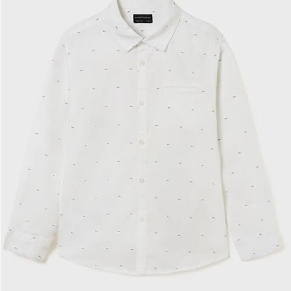 Mayoral Kids' White Patterned Button-Down Shirt